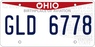 OH license plate GLD6778