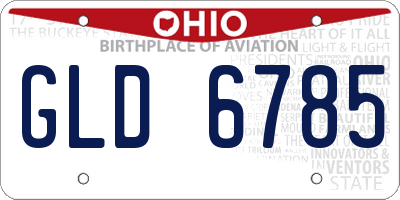 OH license plate GLD6785