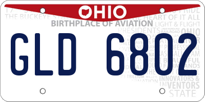 OH license plate GLD6802
