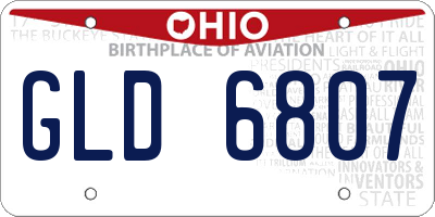 OH license plate GLD6807