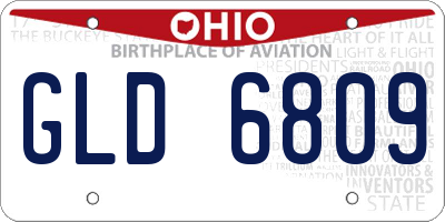 OH license plate GLD6809