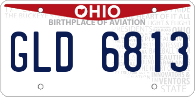 OH license plate GLD6813