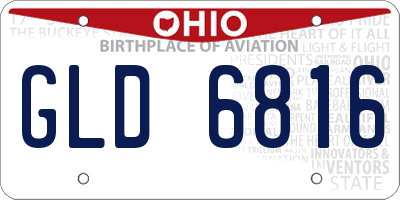 OH license plate GLD6816
