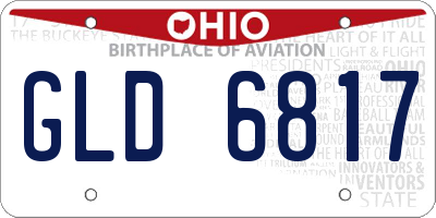 OH license plate GLD6817