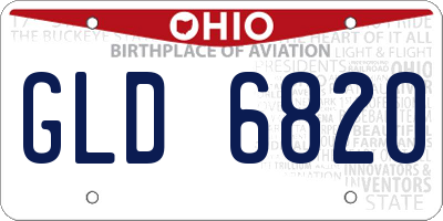 OH license plate GLD6820