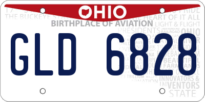 OH license plate GLD6828