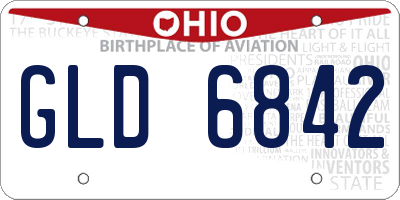OH license plate GLD6842