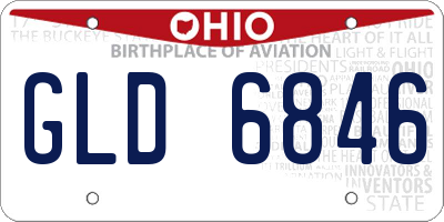OH license plate GLD6846