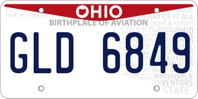 OH license plate GLD6849