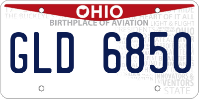 OH license plate GLD6850