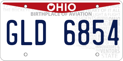OH license plate GLD6854