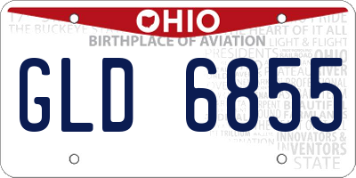 OH license plate GLD6855