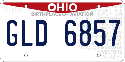 OH license plate GLD6857