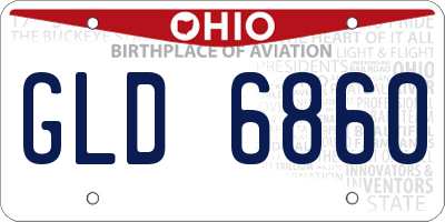 OH license plate GLD6860