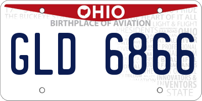 OH license plate GLD6866