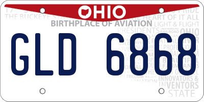 OH license plate GLD6868