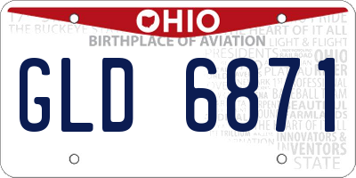 OH license plate GLD6871