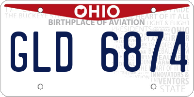 OH license plate GLD6874