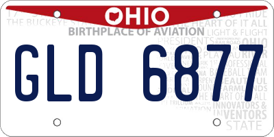 OH license plate GLD6877
