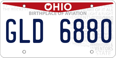 OH license plate GLD6880
