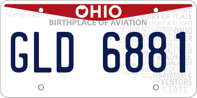OH license plate GLD6881