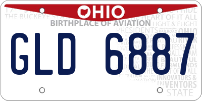OH license plate GLD6887