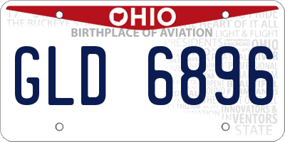 OH license plate GLD6896