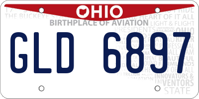 OH license plate GLD6897