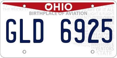OH license plate GLD6925