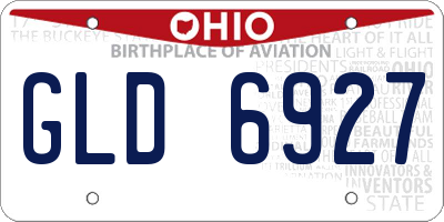 OH license plate GLD6927