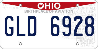 OH license plate GLD6928