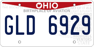OH license plate GLD6929