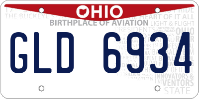 OH license plate GLD6934