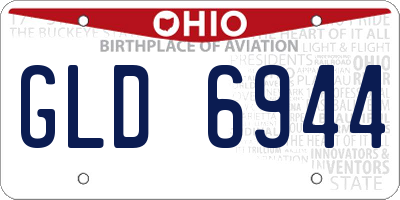 OH license plate GLD6944