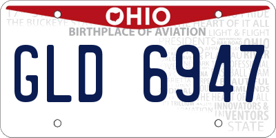 OH license plate GLD6947