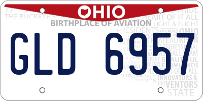 OH license plate GLD6957