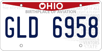 OH license plate GLD6958