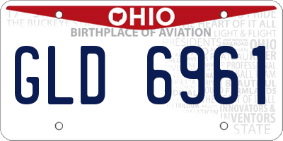 OH license plate GLD6961