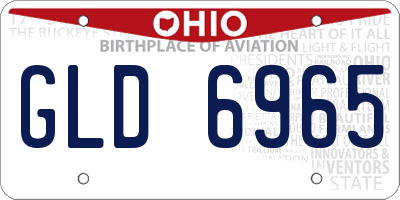 OH license plate GLD6965