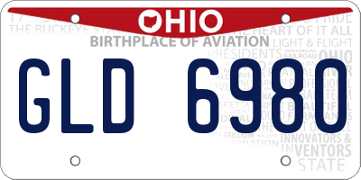 OH license plate GLD6980