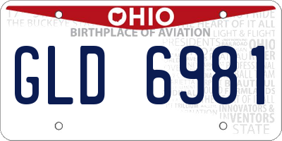 OH license plate GLD6981