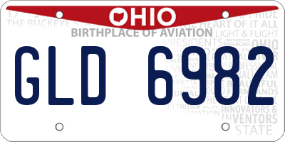 OH license plate GLD6982