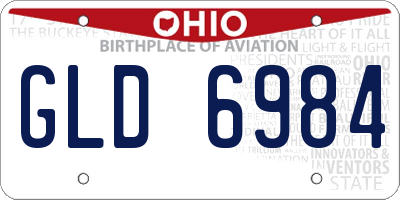 OH license plate GLD6984