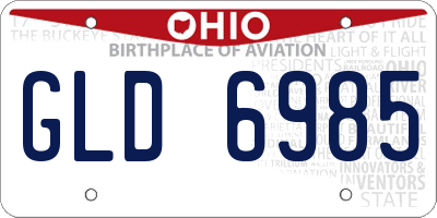 OH license plate GLD6985