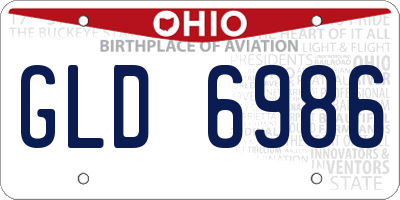 OH license plate GLD6986