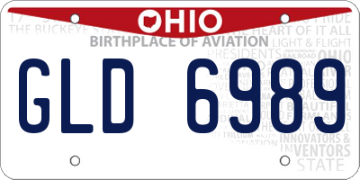 OH license plate GLD6989