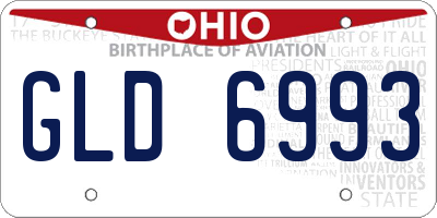 OH license plate GLD6993