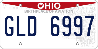 OH license plate GLD6997