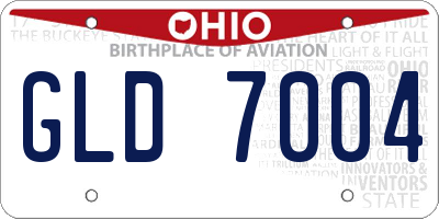OH license plate GLD7004