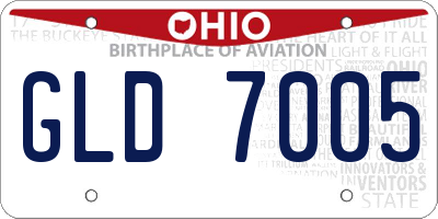 OH license plate GLD7005